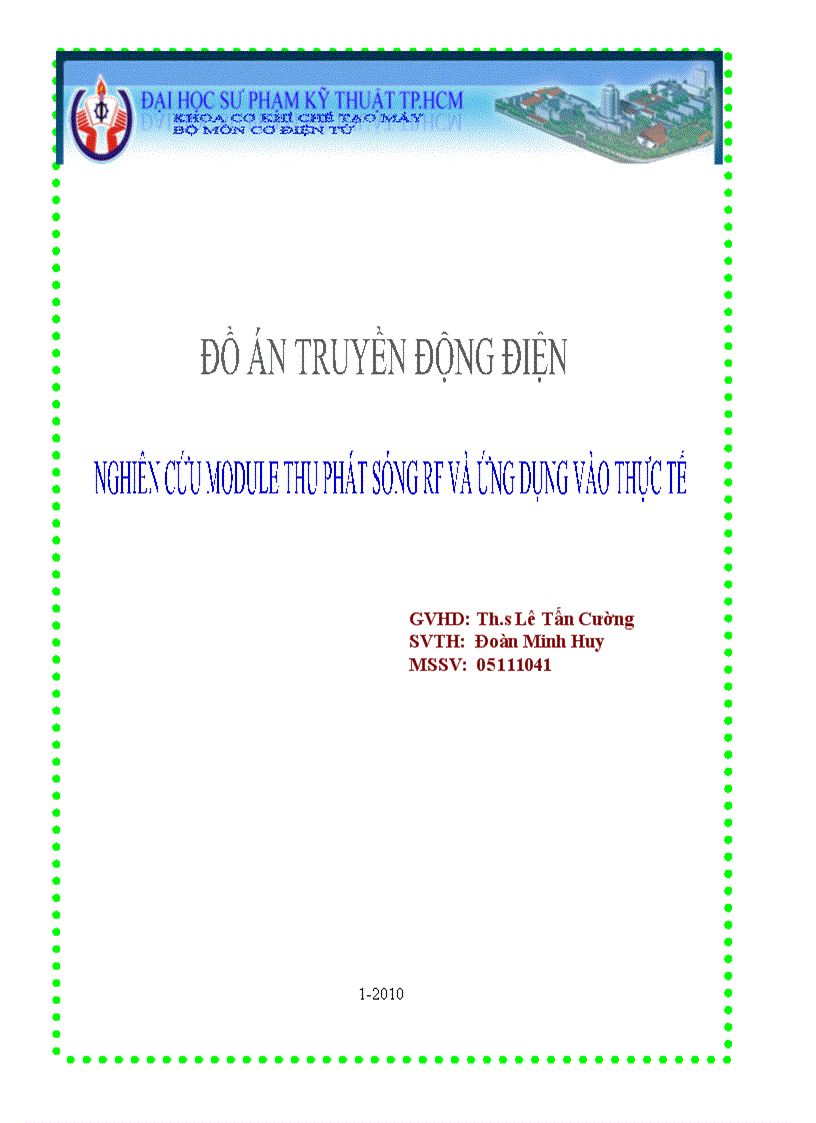 Nghiên cứu module thu phát sóng rf và ứng dụng vào thực tế