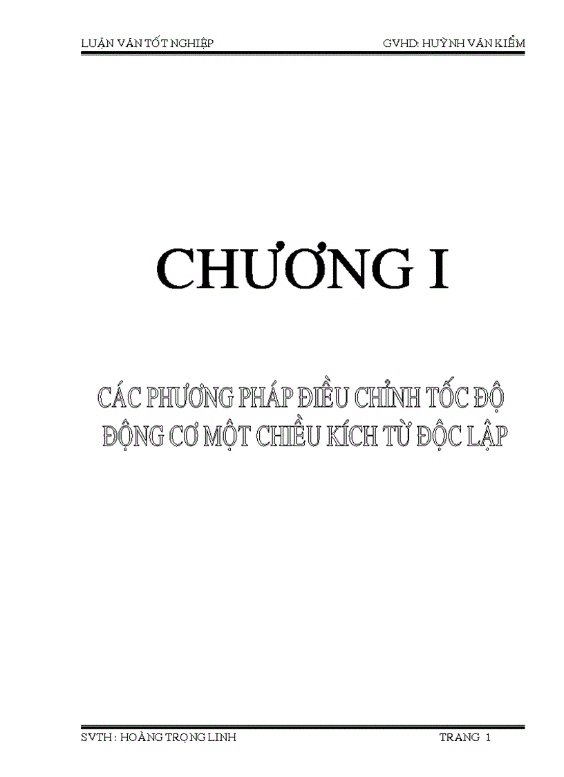 Các phương pháp điều chỉnh tốc độ động cơ một chiều tụ độc lập