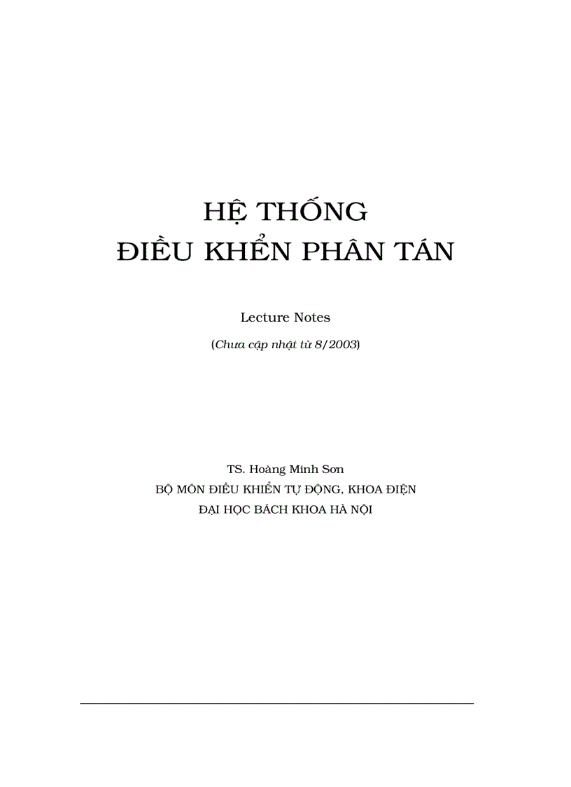 Hệ thống điều khiển phân tán