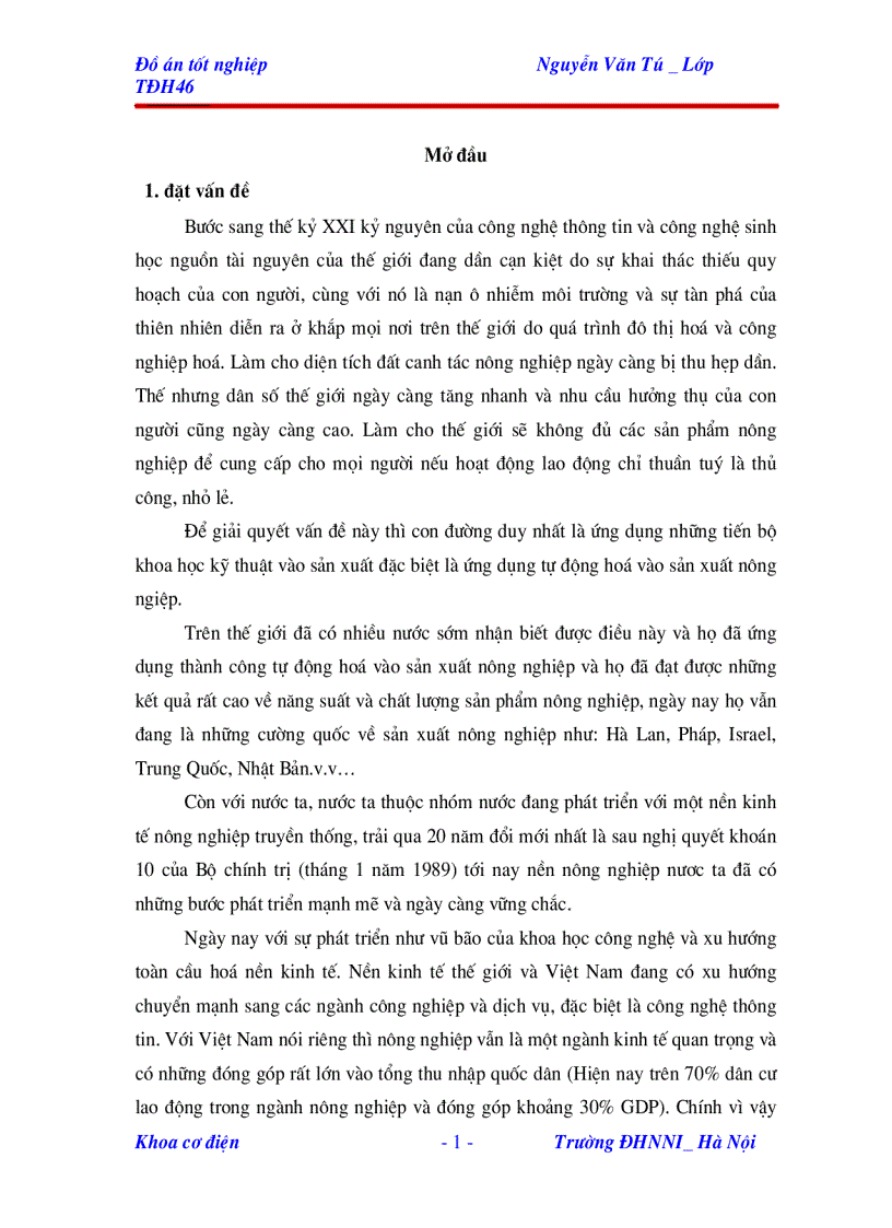 Nghiên cứu thiết kế mô hình điều khiển nhiệt độ trong nhà lưới