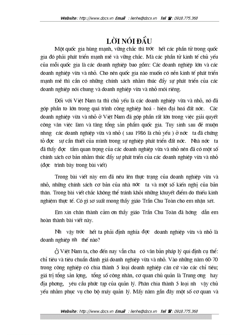 Những giải pháp vĩ mô nhằm phát triển dnvvn ở việt nam
