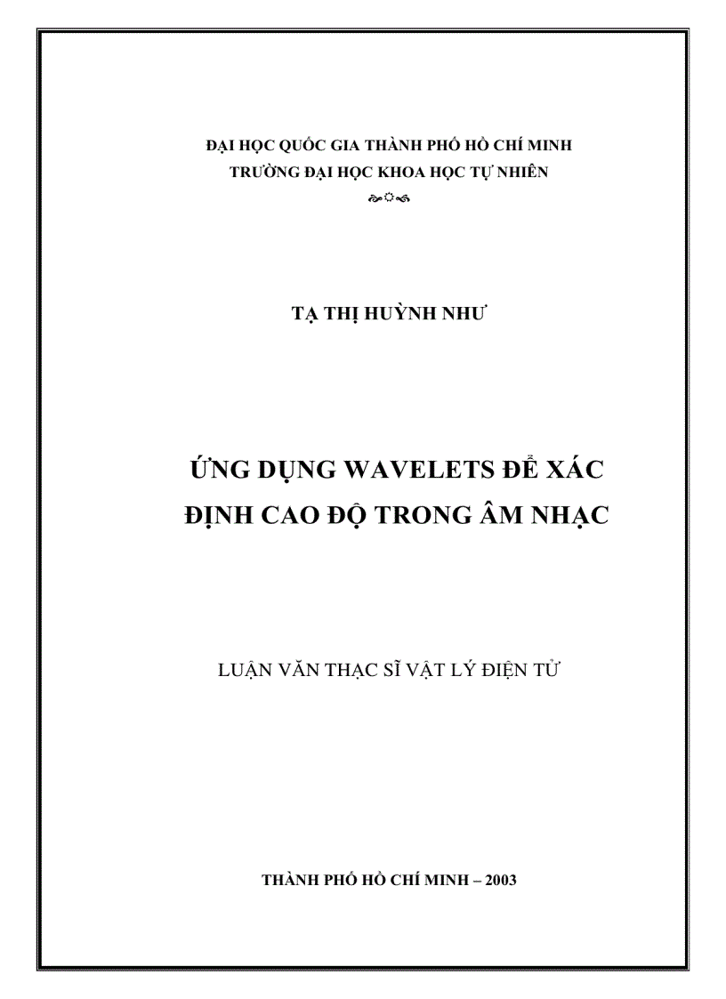 Ứng dụng wavelets để xác định cao độ trong âm nhạc