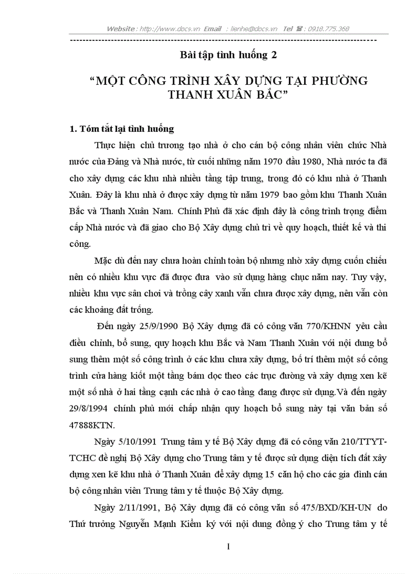 Một công trình xây dựng tại phường thanh xuân bắc