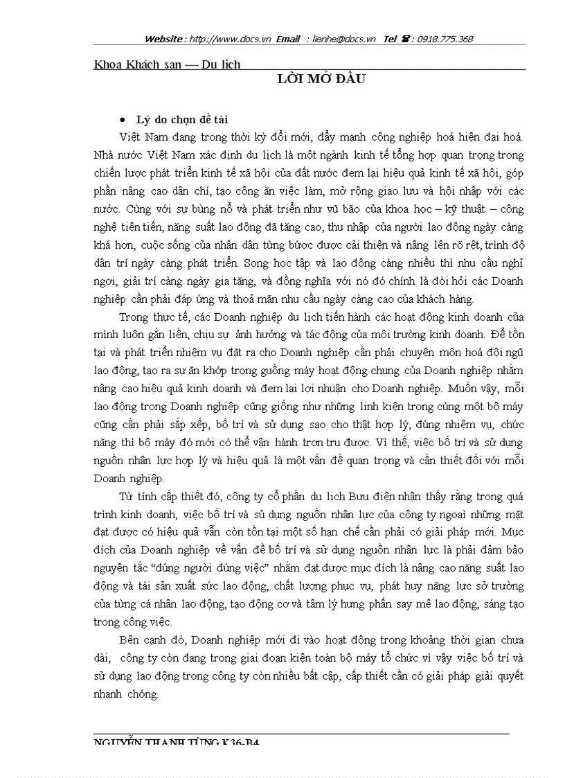 Một số giải pháp chủ yếu nhằm hoàn thiện công tác tổ chức bố trí và sử dụng nguồn nhân lực