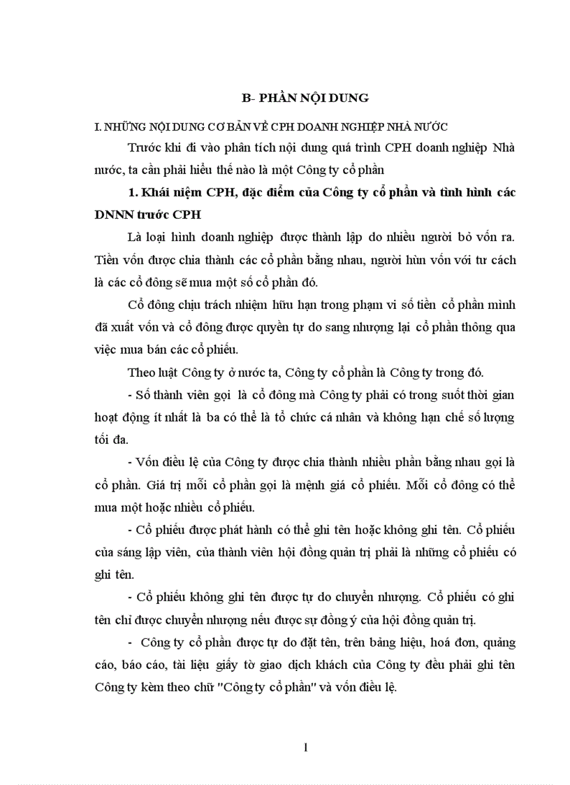 Phân tích quá trình CPH DNNN ở Việt Nam Trình bày tình hình CPH một doanh nghiệp Nhà nước mà sinh viên biết