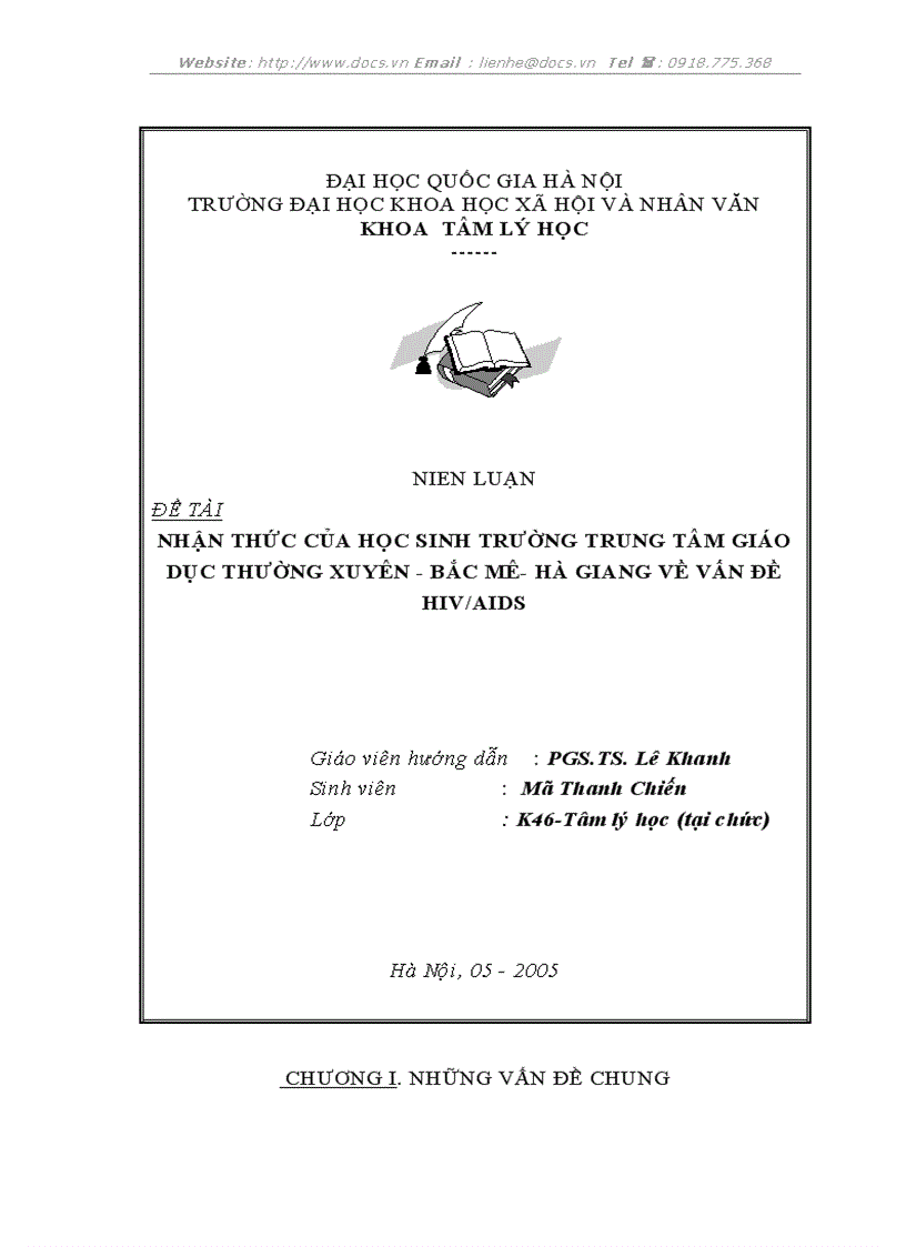 Nhận thức của học sinh trường trung tâm giáo dục thường xuyên bắc mê hà giang về vấn đề hiv aids
