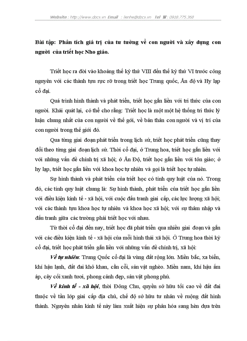 Phân tích giá trị của tư tưởng về con người và xây dựng con người của triết học Nho giáo