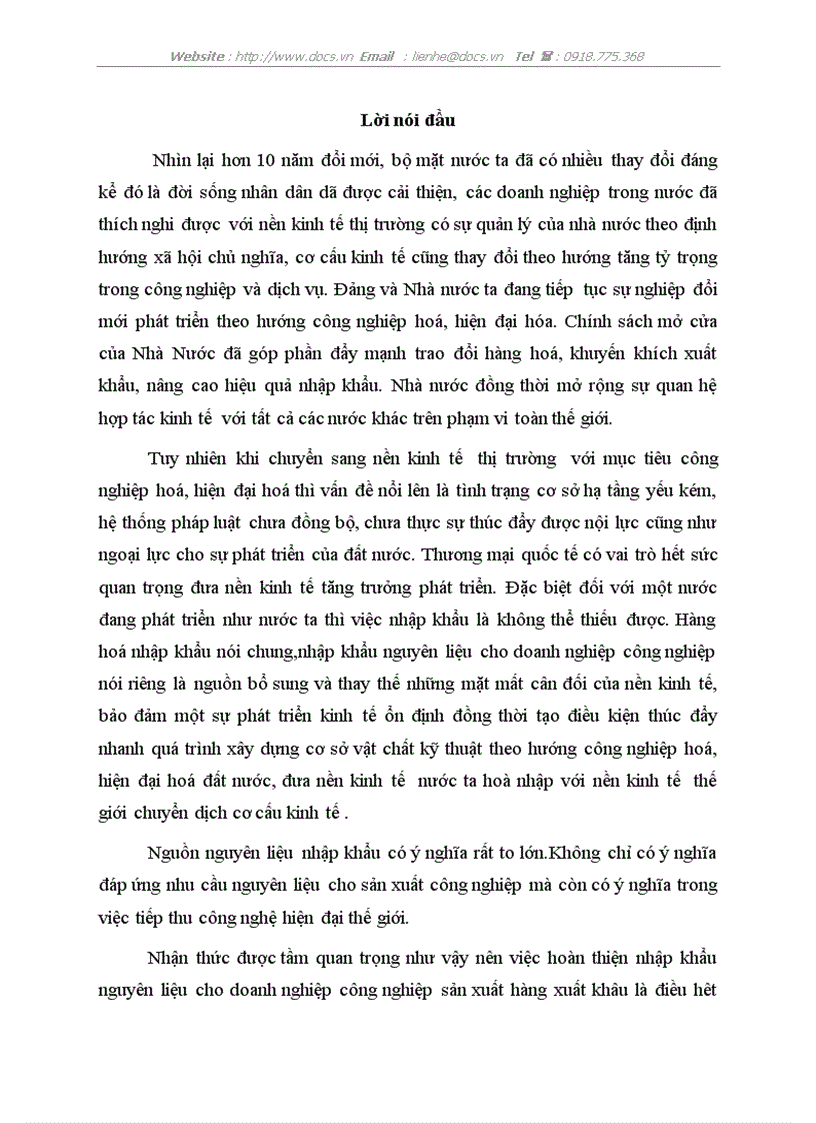 Nhập khẩu nguyên liệu cho doanh nghiệp công nghiệp sản xuất hàng xuất khẩu những vấn đề đặt ra và hướng giải quyết