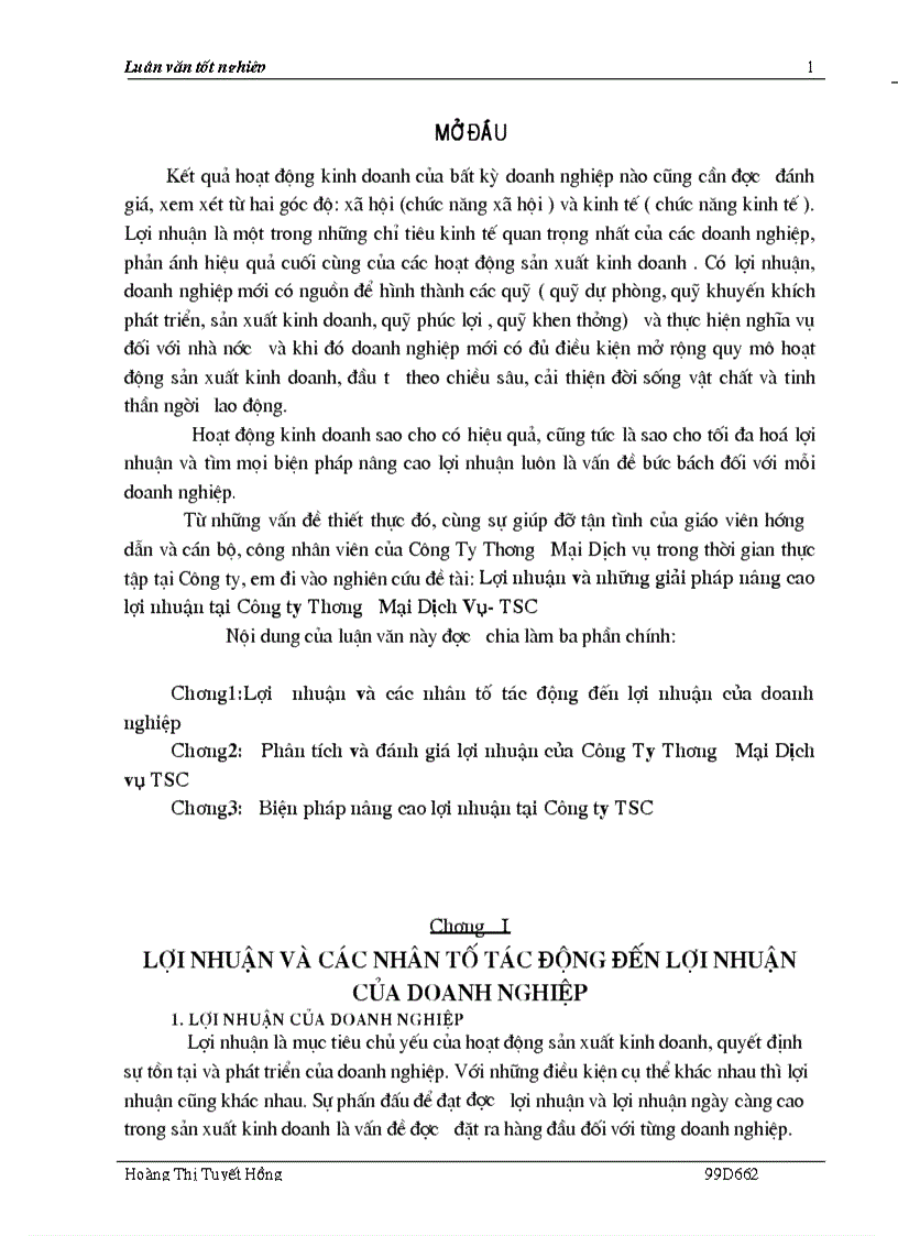 Các giải pháp nâng cao lợi nhuận kinh doanh của TSC
