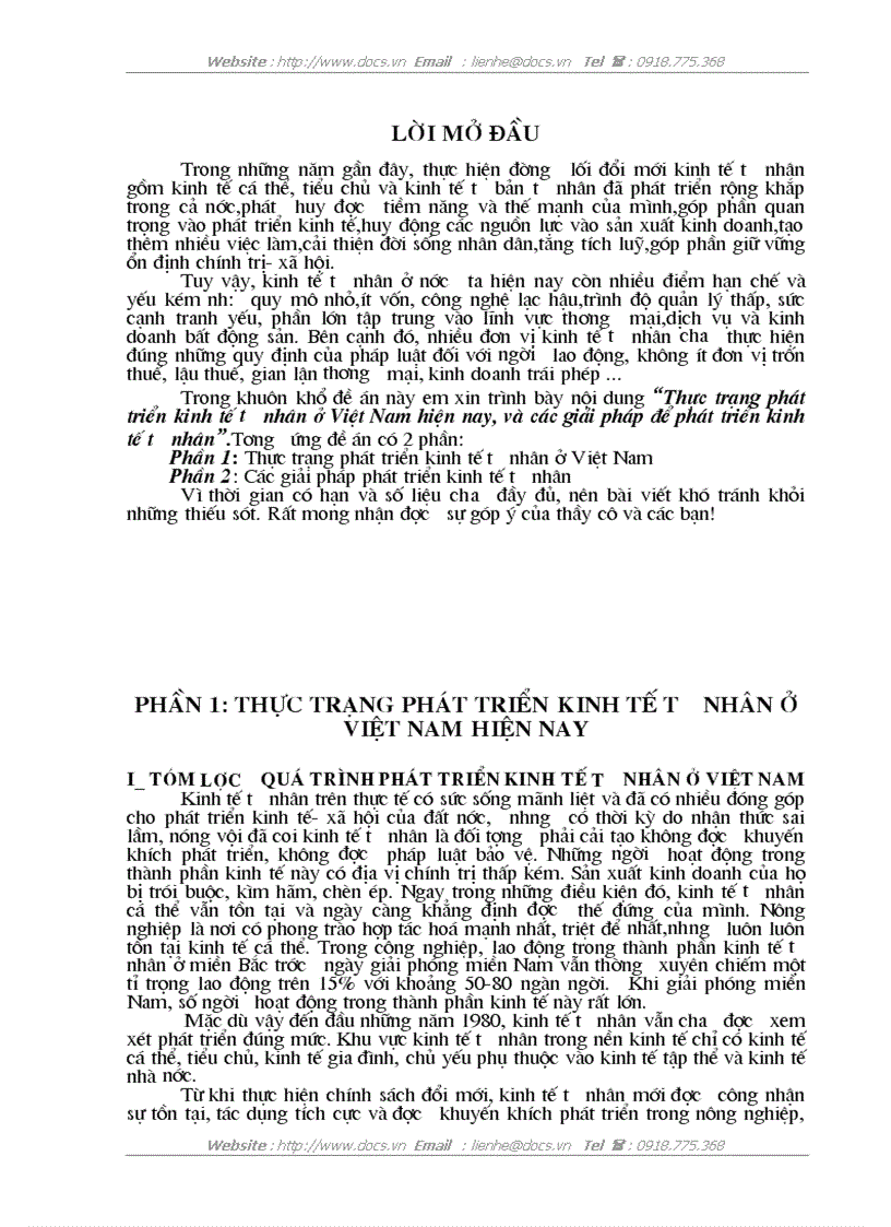 Thực trạng phát triển kinh tế tư nhân ở Việt Nam hiện nay và các giải pháp để phát triển kinh tế tư nhân