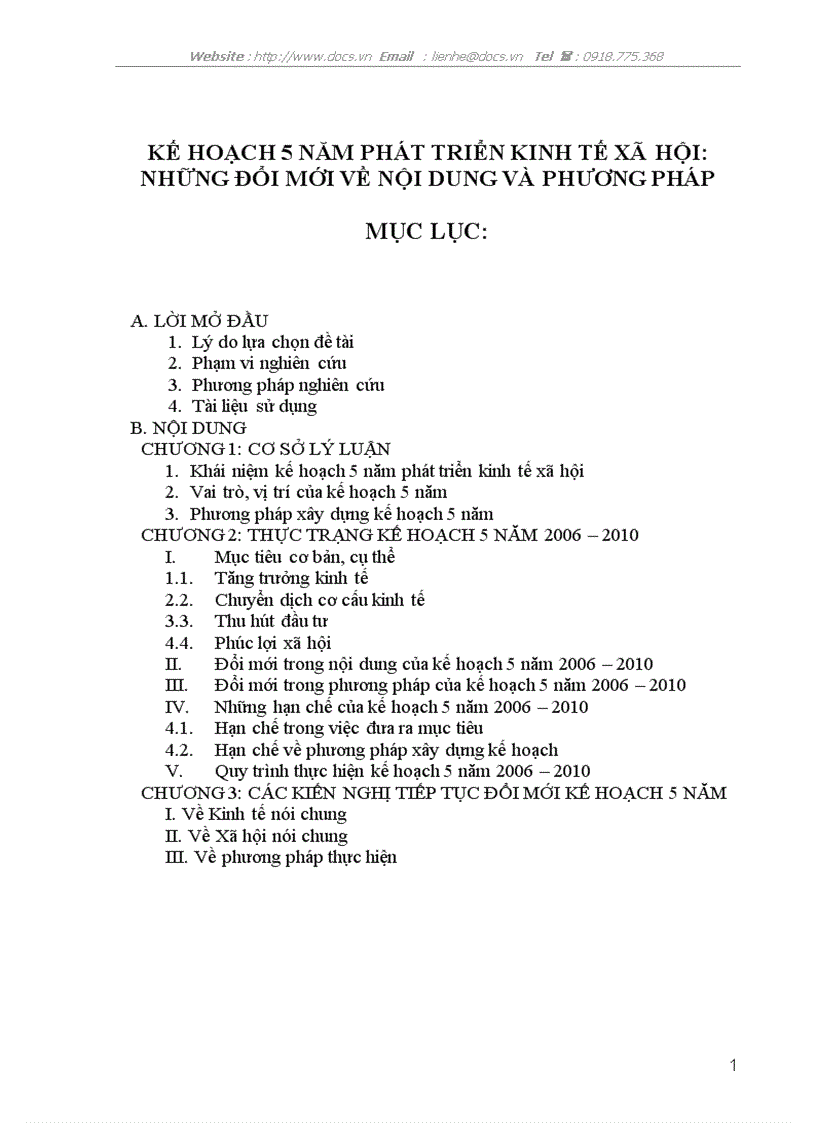 Kế hoạch 5 năm phát triển kinh tế xã hội Những đổi mới về nội dung và phương pháp