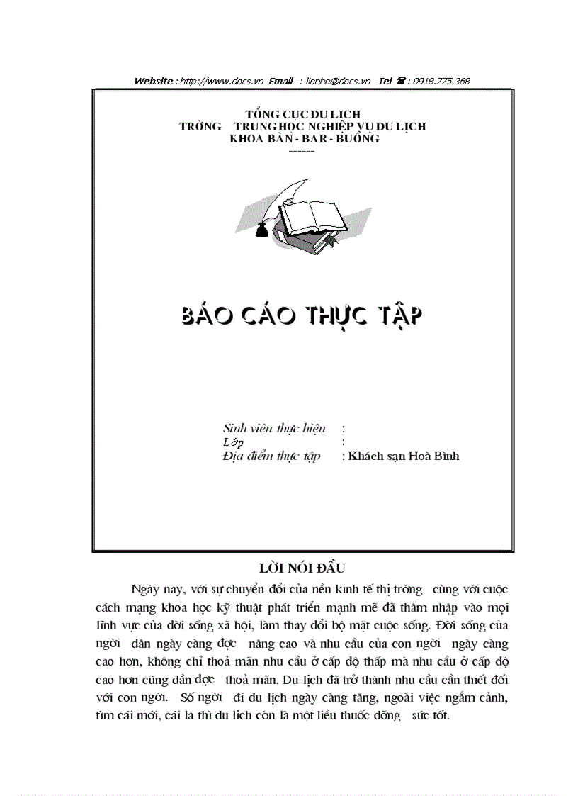 Đặc điểm nguồn khách phong cách phục vụ khách và phương pháp thu hút khách của Khách sạn Hoà Bình