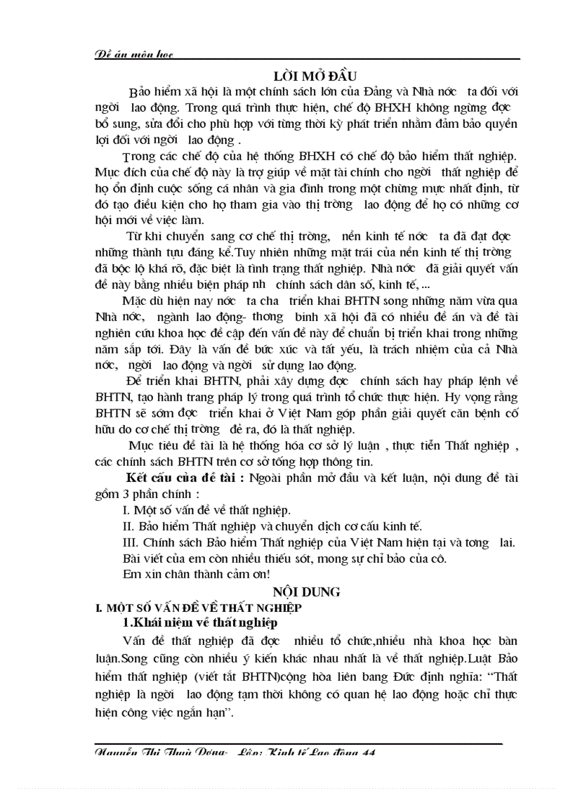 Bảo hiểm Thất nghiệp và chuyển dịch cơ cấu kinh tế