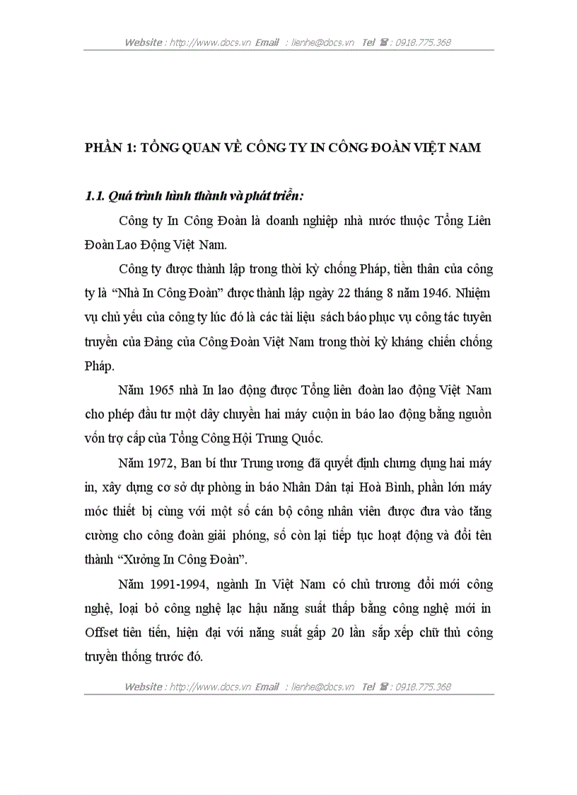 Tổ chức kế toán tại công ty in công đoàn