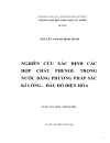 Nghiên cứu xác định các hợp chất phenol trong nước bằng phương pháp sắc kí lỏng đầu dò điện hóa