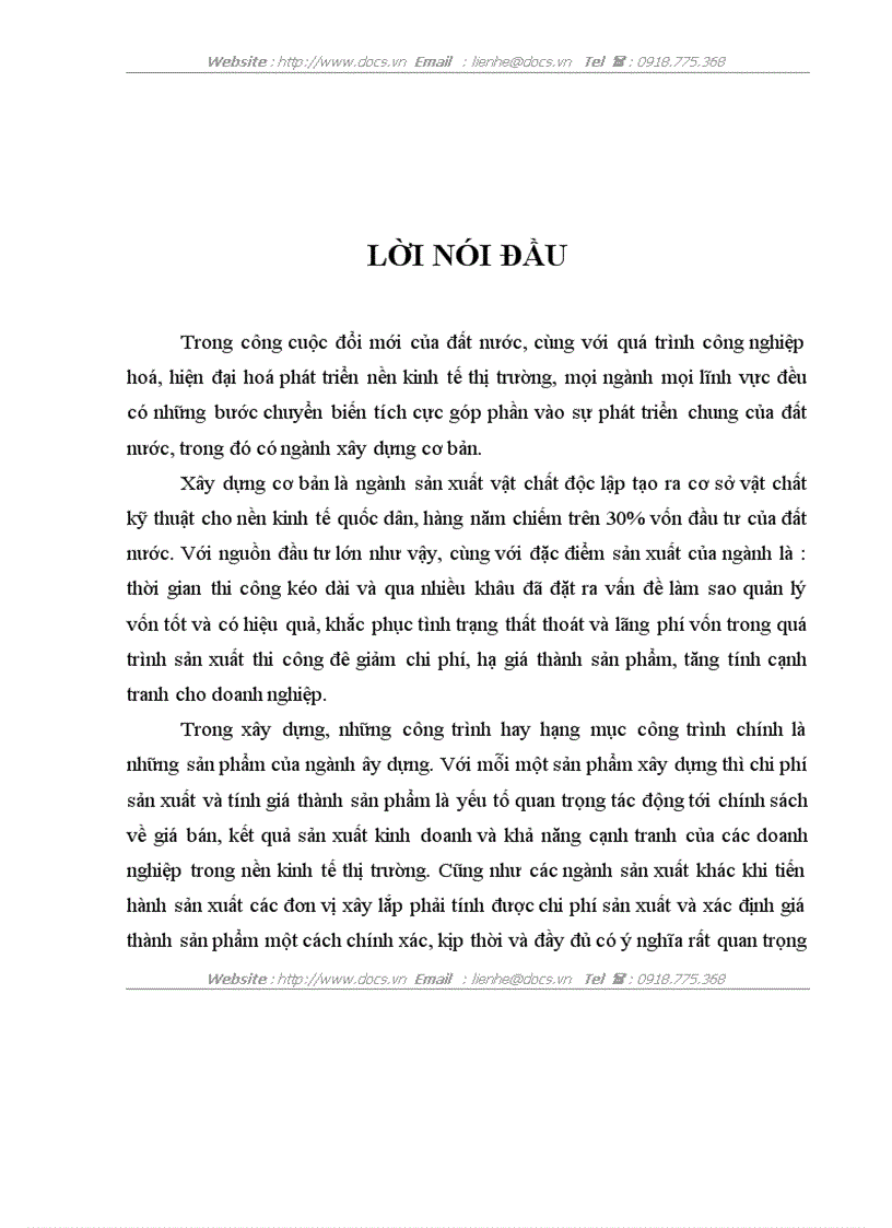 Tổ chức kế toán tổng hợp chi phí sản xuất và tính giá thành sản phẩm xây lắp ở Công ty Lắp Máy Điện Nước