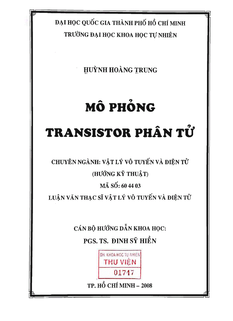 Mô phỏng transistor phân tử