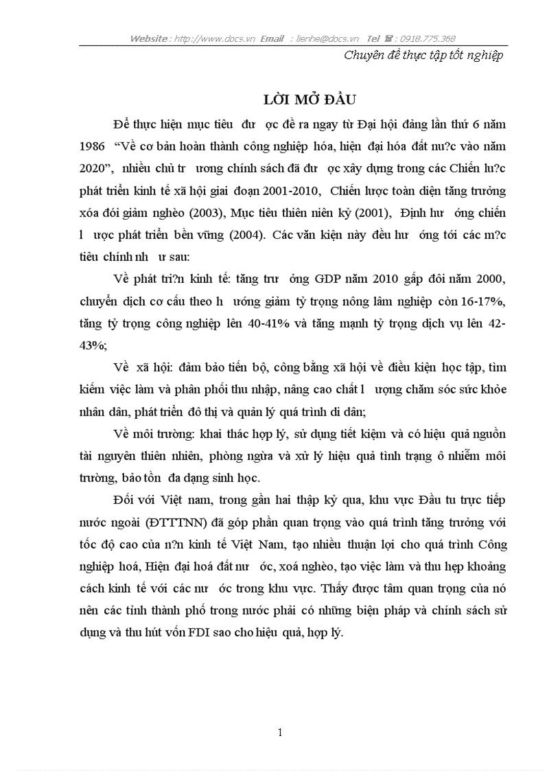 Một số giải pháp cho thu hút vốn đầu tư trực tiếp nước ngoài của thành phố háp hoàn thiện của công tu TNHH quảng cáo và in công nghệ cao Tân Đại Thành