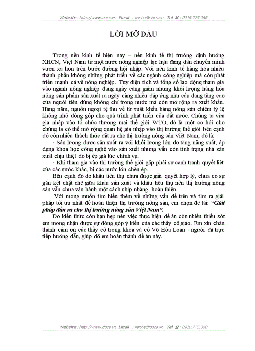 Giải pháp đầu ra cho thị trường nông sản Việt Nam
