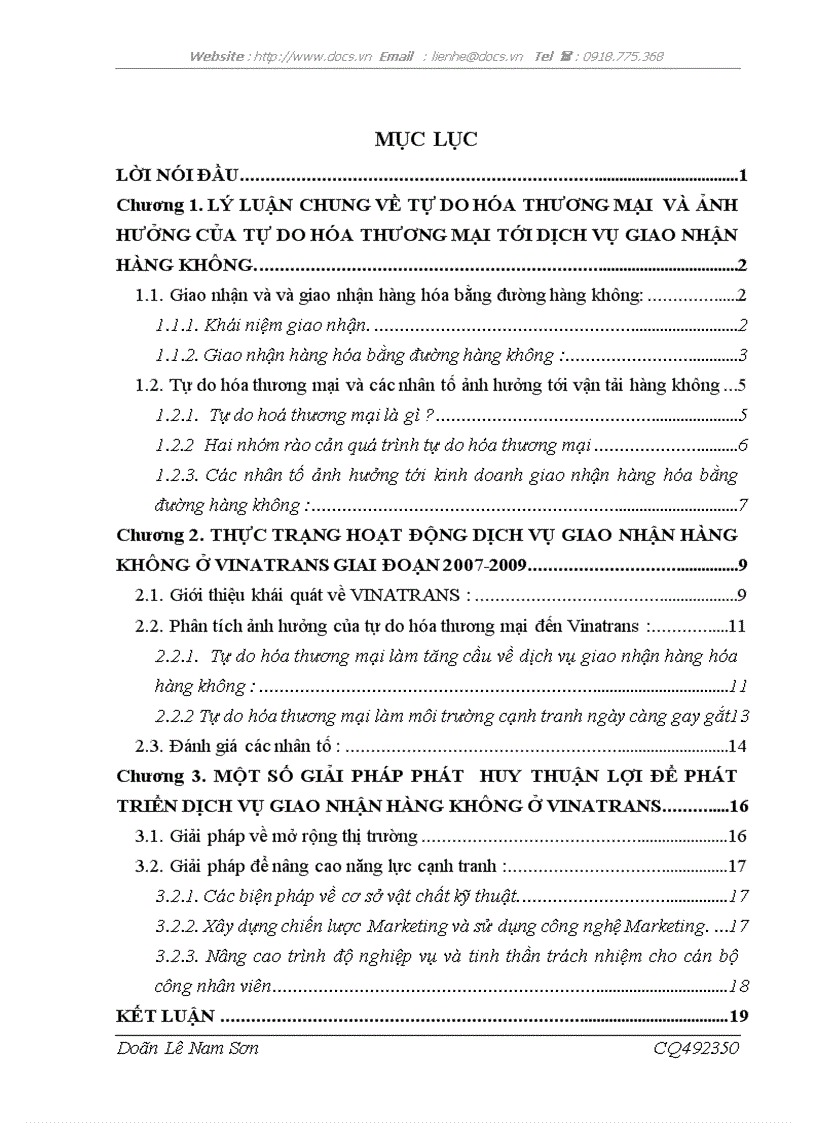 Ảnh hưởng của tự do hóa thương mại đến hoạt động giao nhận hàng hóa bằng đường hàng không