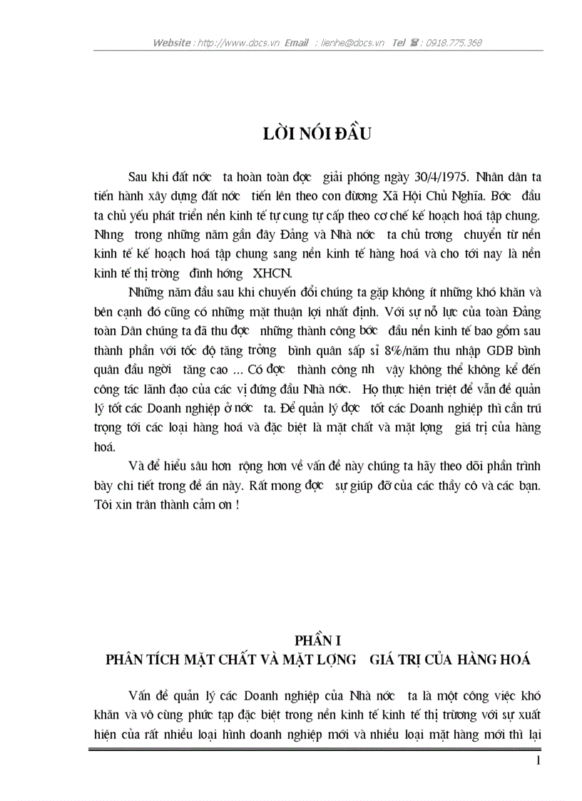Ptích mặt chất mặt lượng giá trị của hàng hoá Thực trạng các giải pháp của nền kinh tế lt QL lượng chất gt
