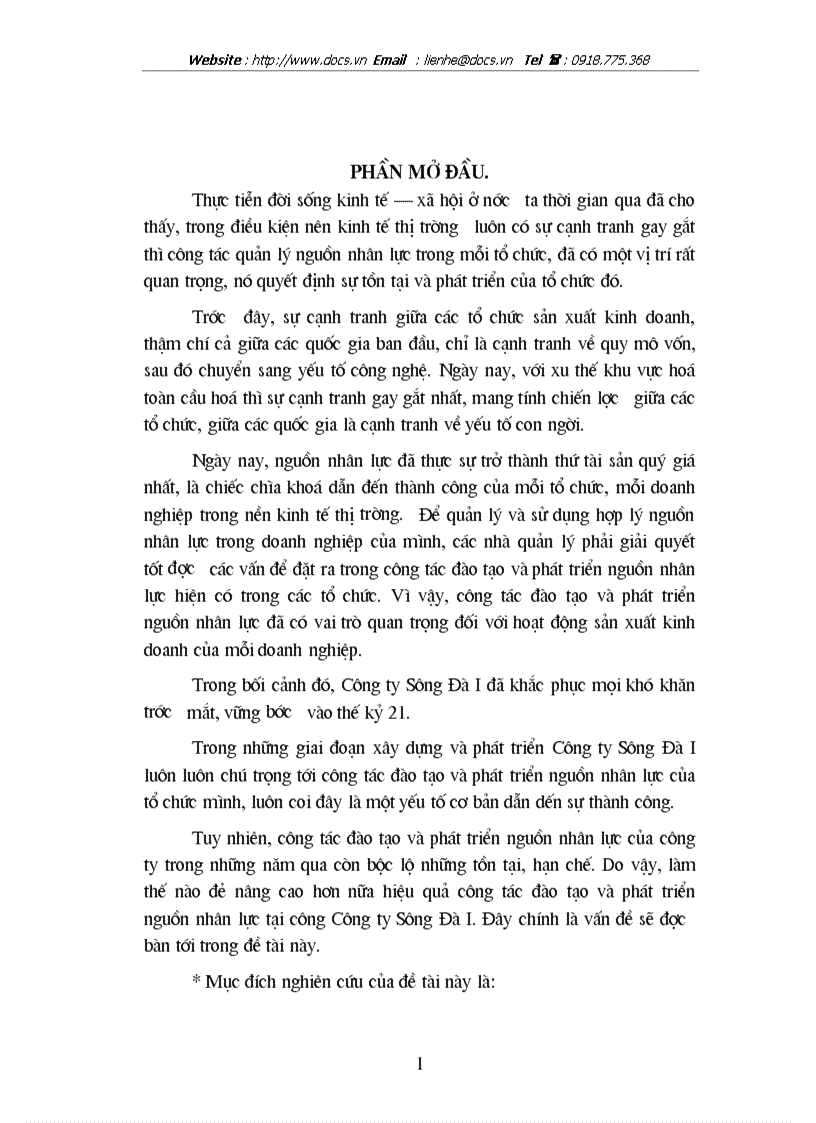 Phương hướng nhằm nâng cao hiệu quả công tácđào tạo và phát triển nguồn nhân lực tại Công ty Sông Đà I