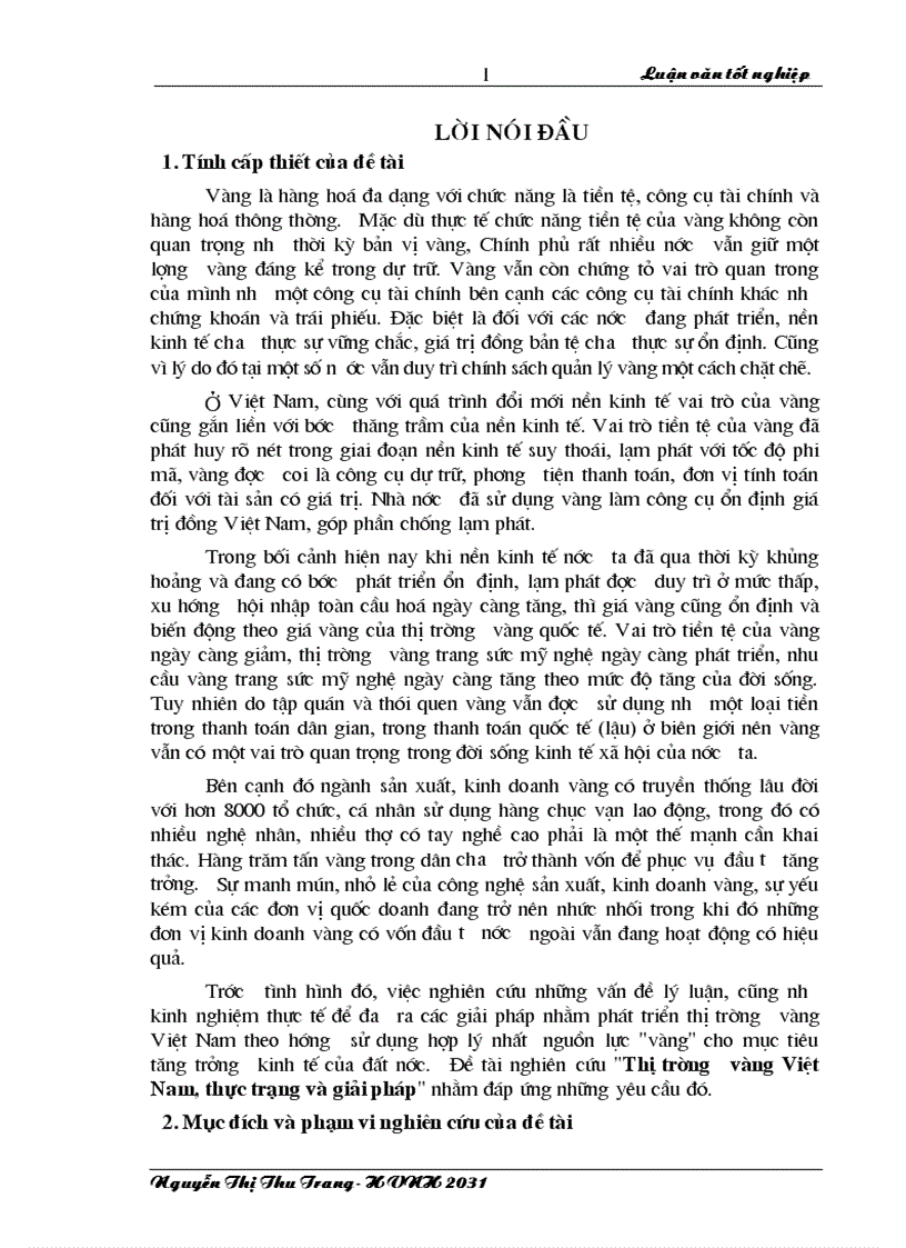 Thị trường vàng Việt Nam thực trạng và giải pháp