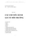 Các chỉ tiêu đánh giá về môi trường