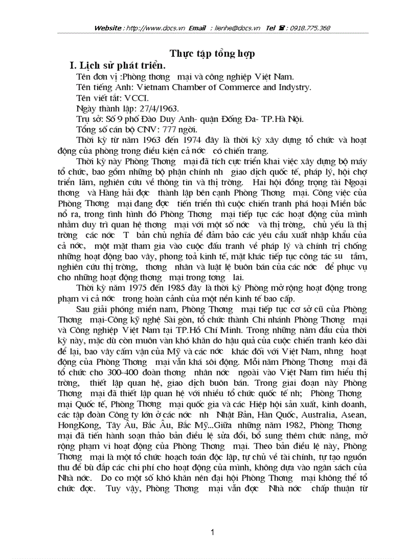 Lịch sử phát triển cơ cấu chức năng nhiệm vụ của Phòng thương mại và công nghiệp Việt Nam