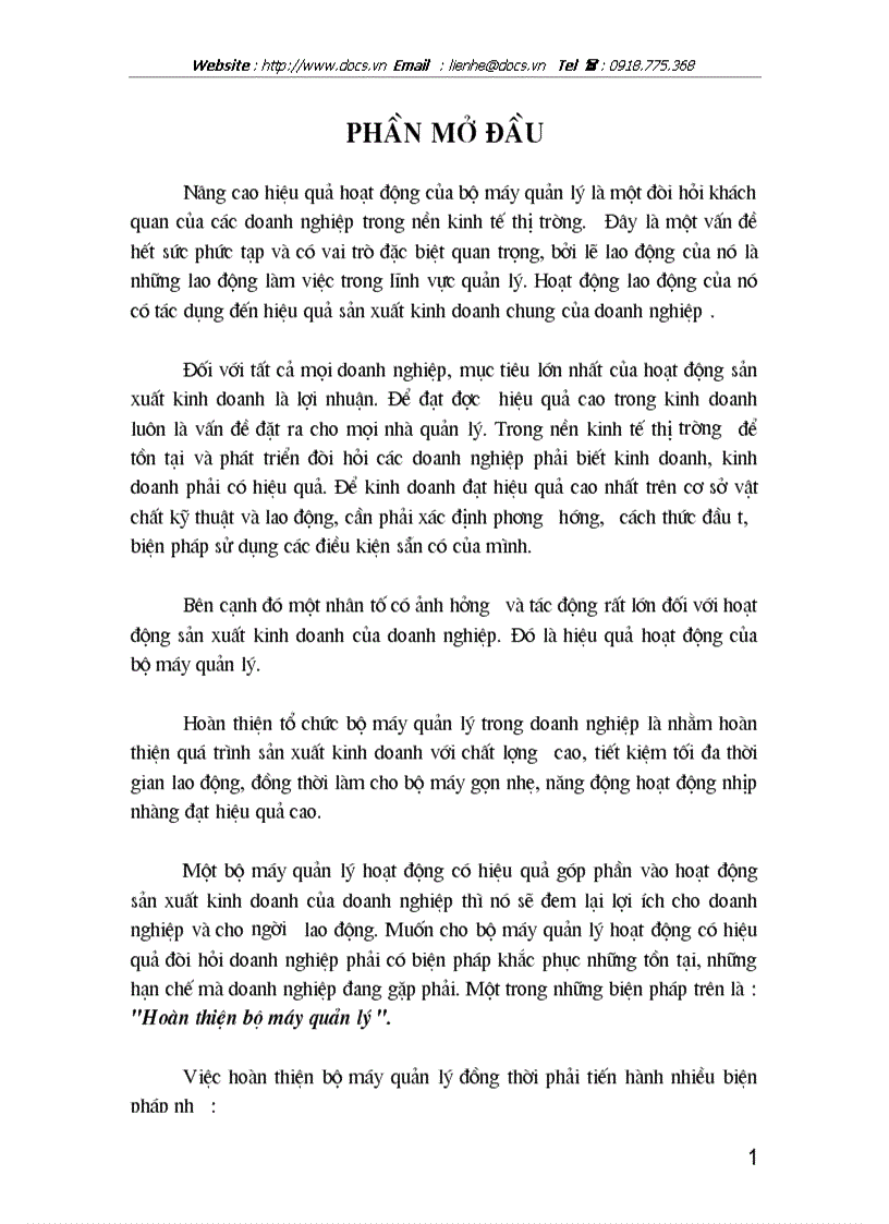 Hoàn thiện bộ máy quản lý Chi nhánh Công ty điện máy TP Hồ Chí Minh