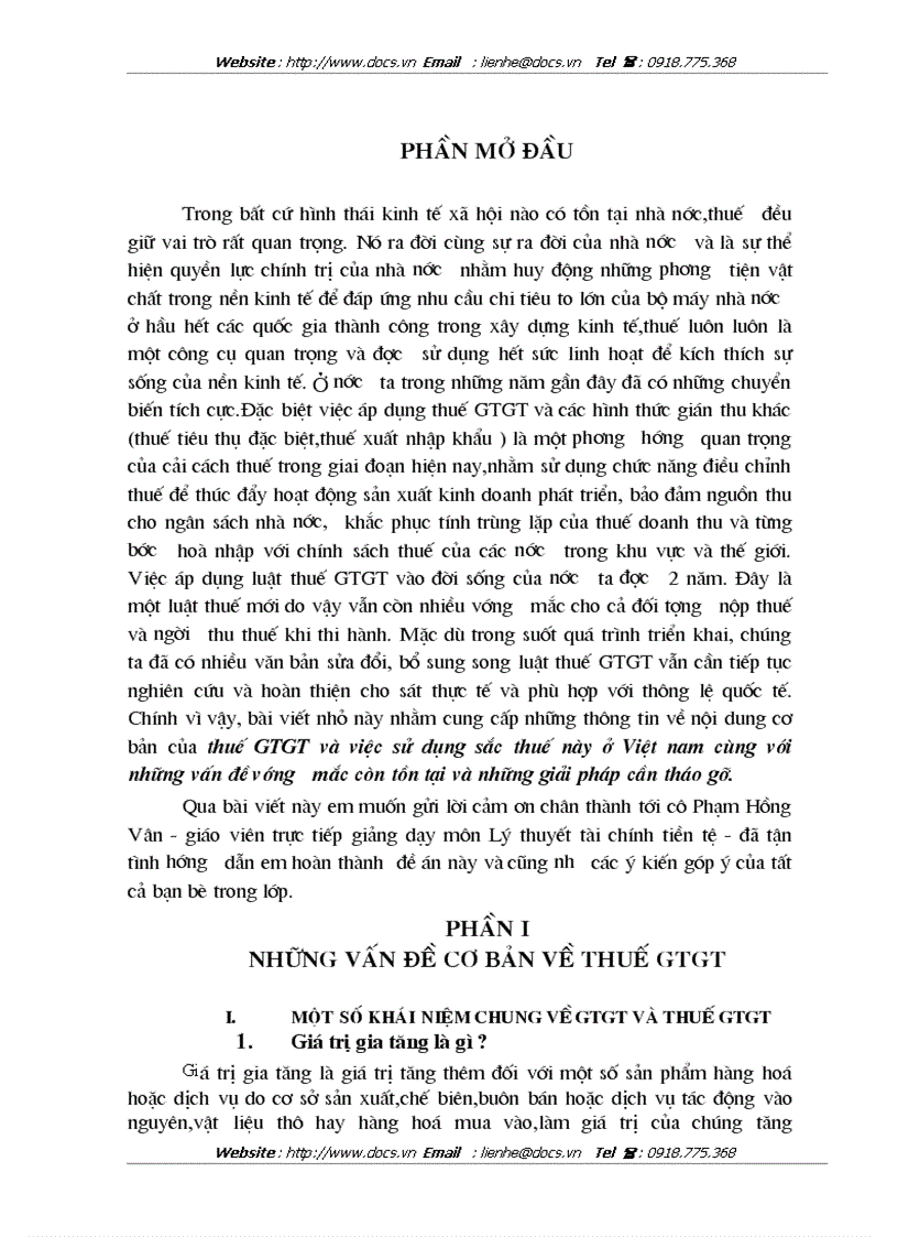 Thuế GTGT và việc sử dụng sắc thuế này ở Việt nam cùng với những vấn đề vướng mắc còn tồn tại và những giải pháp cần tháo gỡ