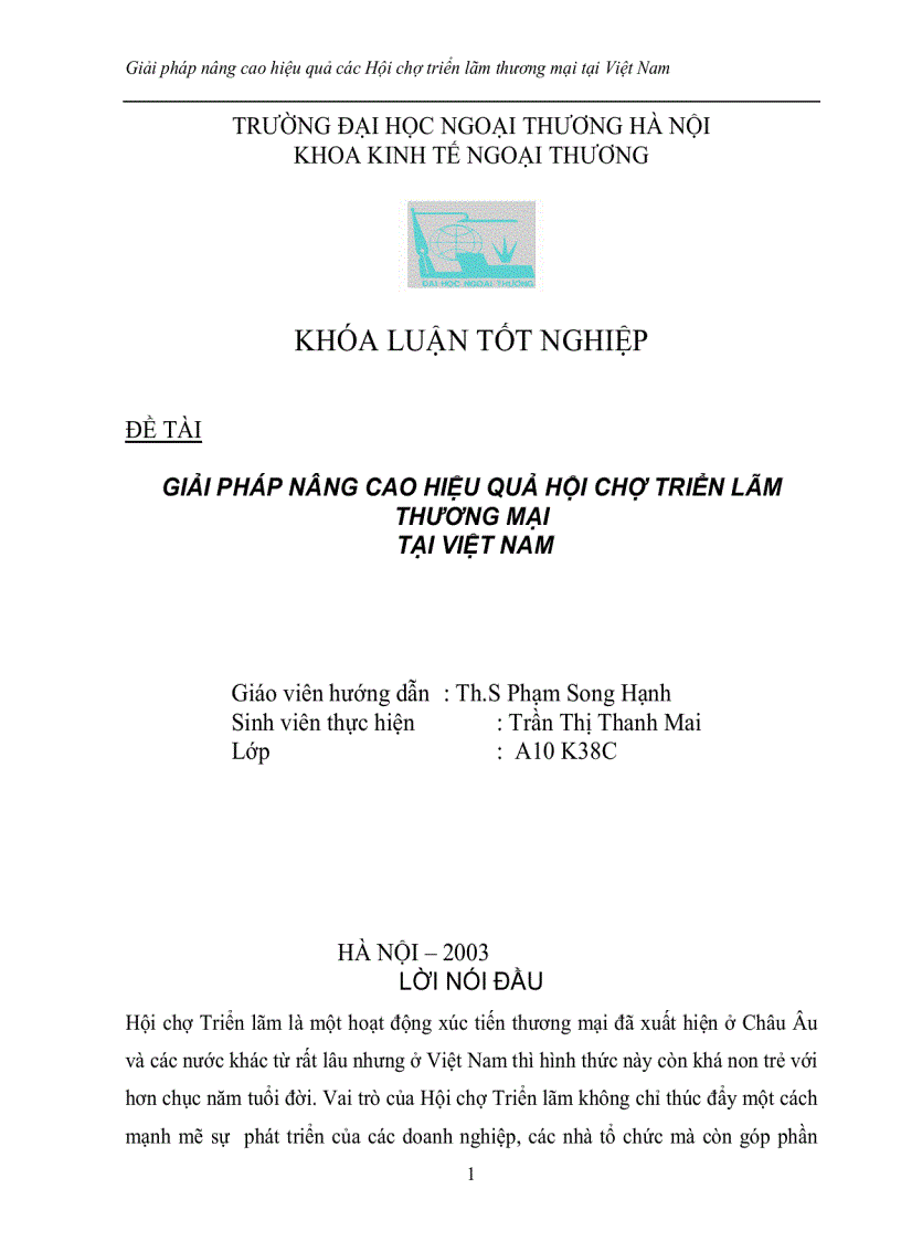 Giải pháp nâng cao hiệu quả Hội chợ Triển lãm tại Việt Nam