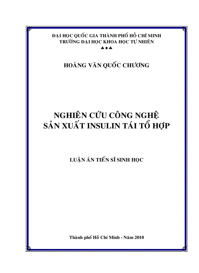 Nghiên cứu công nghệ sản xuất insulin tái tổ hợp