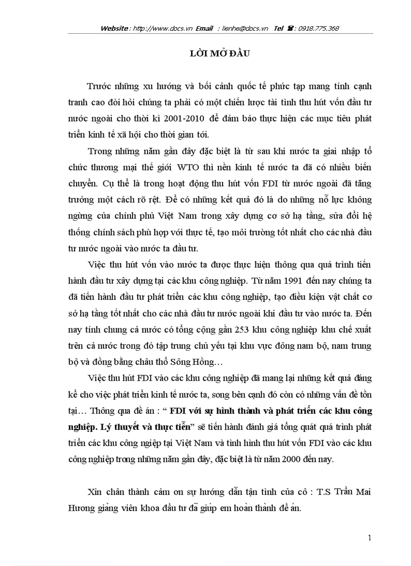 FDI với sự hình thành và phát triển các khu công nghiệp Lý thuyết và thực tiễn