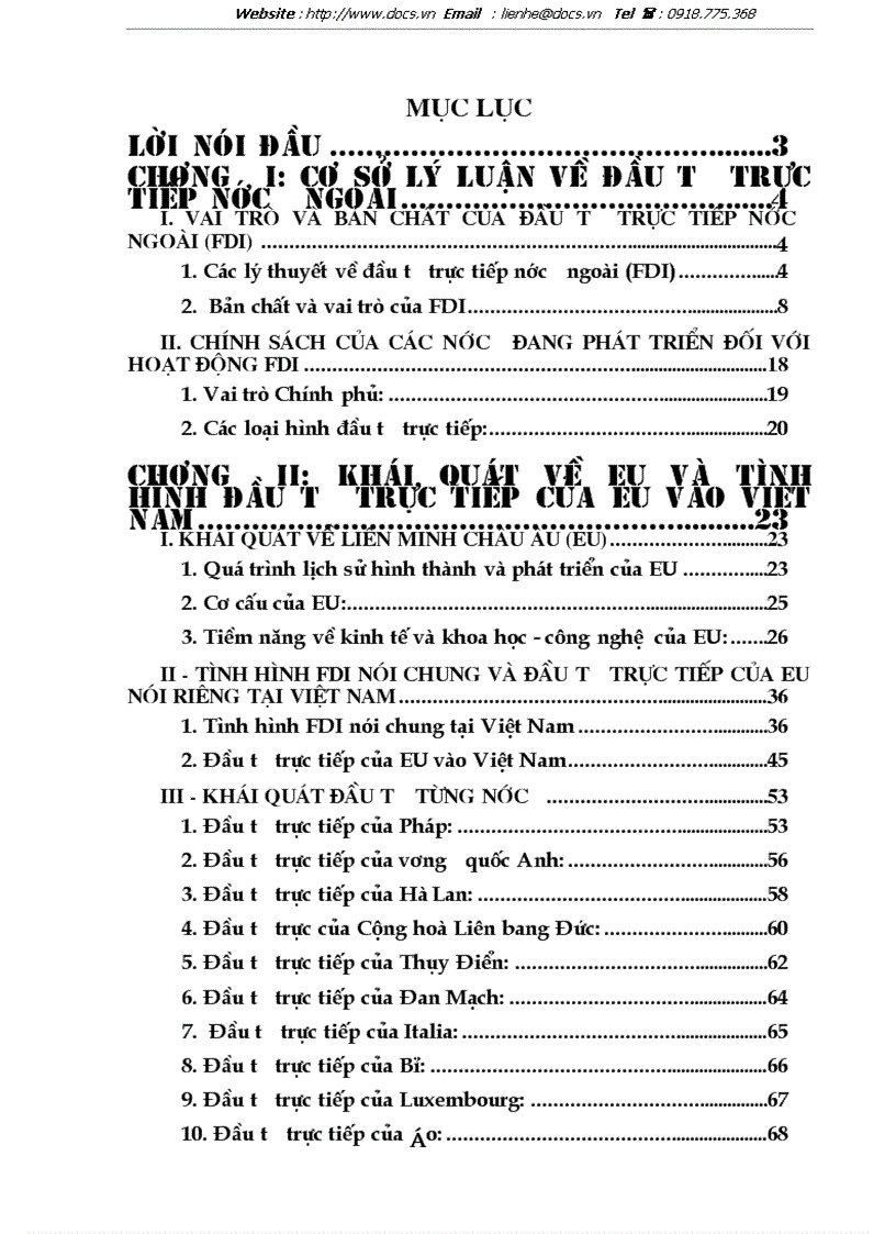 Đầu tư trực tiếp của EU vào Việt Nam thực trạng và triển vọng