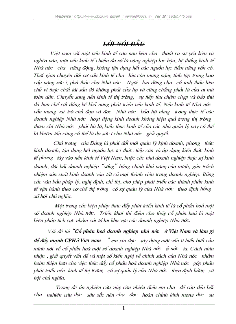 Cổ phần hoá doanh nghiệp nhà nước ở Việt Nam và làm gì để đẩy mạnh CPHở Việt nam