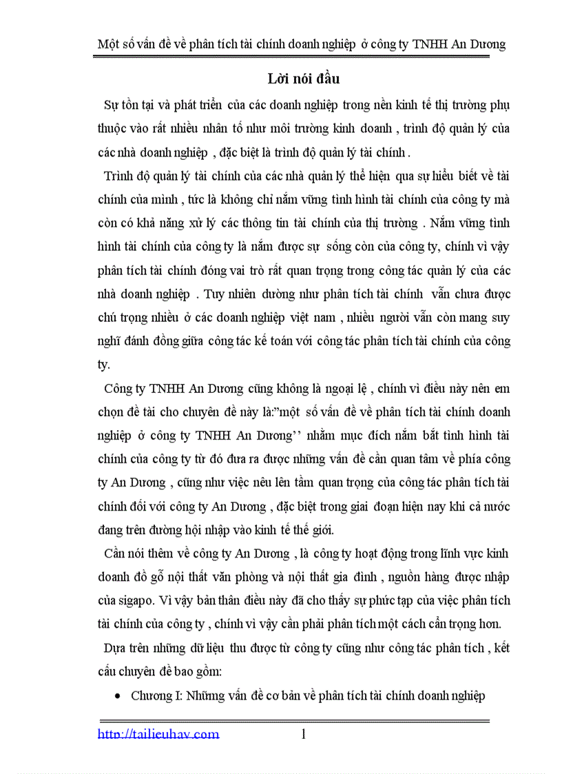 Một số kiến nghị nhằm khắc phục tồn tại trong công tác quản lý tài chính và phân tích tài chính của công ty TNHH An Dương
