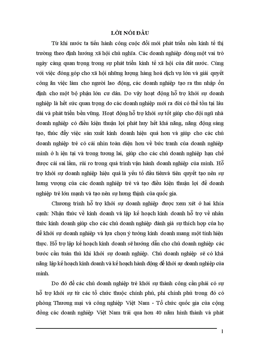 Phương hướng và một số giải pháp nhằm nâng cao hoạt động hỗ trợ khởi sự doanh nghiệp tại phòng thương mại và công nghiệp việt nam