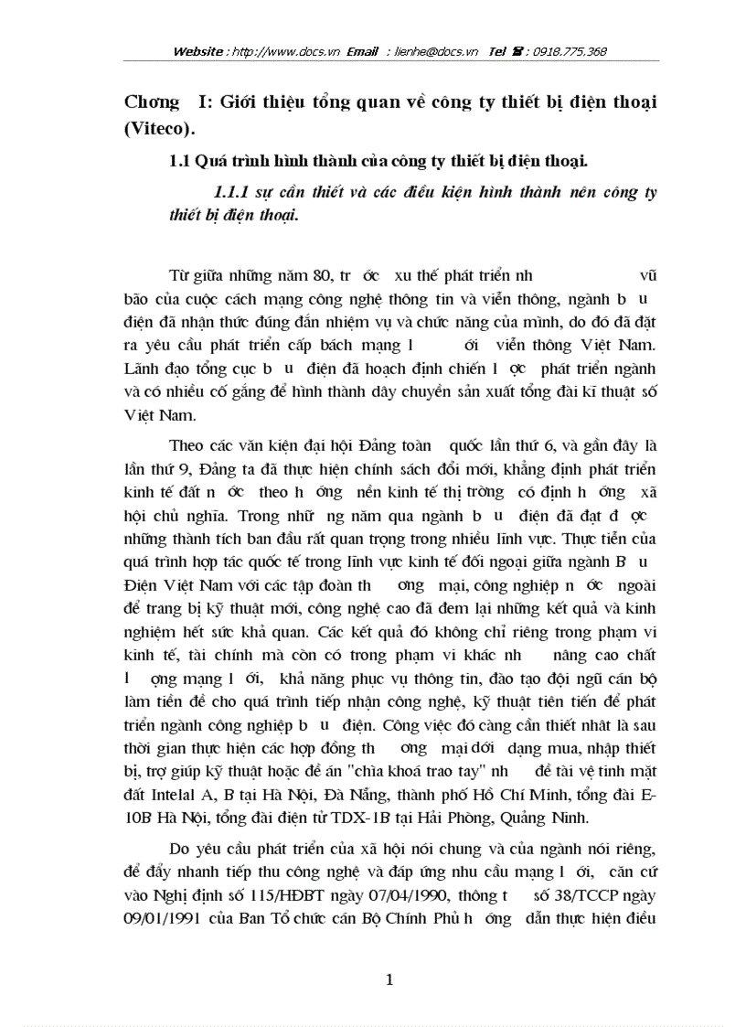Giới thiệu tổng quan về công ty thiết bị điện thoại Viteco