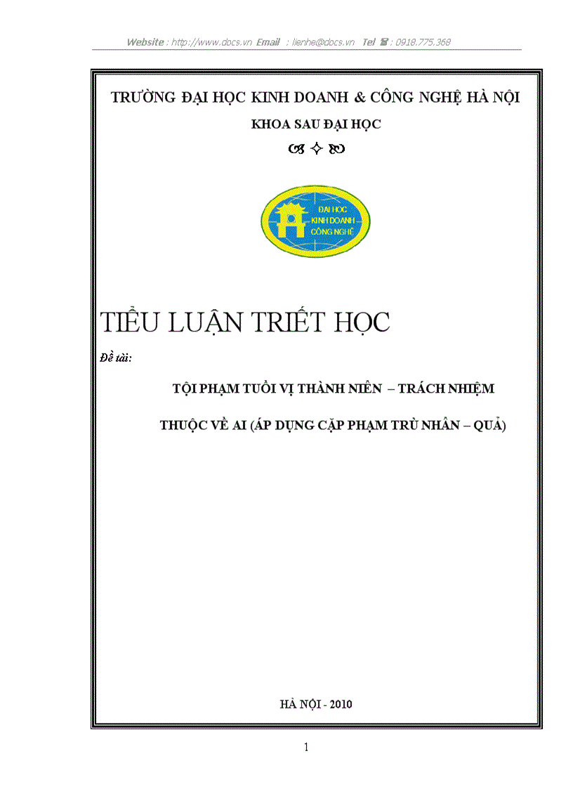 Tội phạm tuổi vị thành niên trách nhiệm thuộc về ai áp dụng cặp phạm trù nhân quả