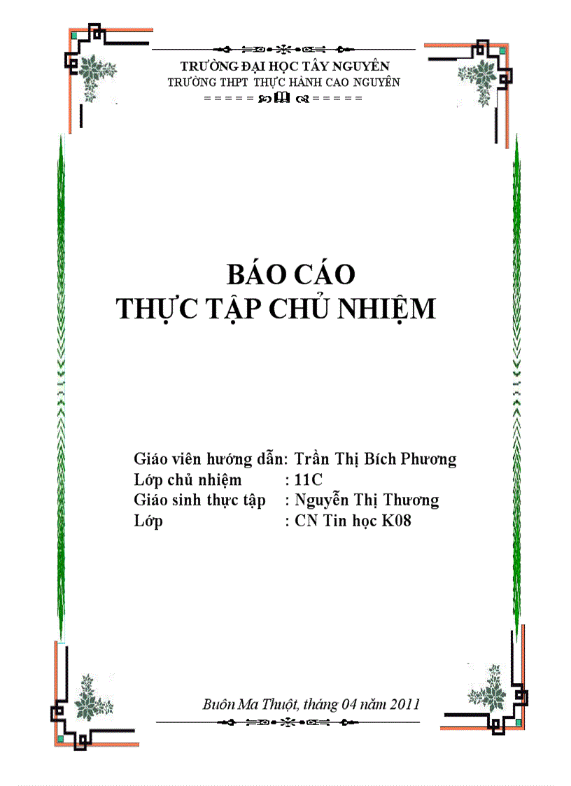 Báo cáo thực tập sư phạm