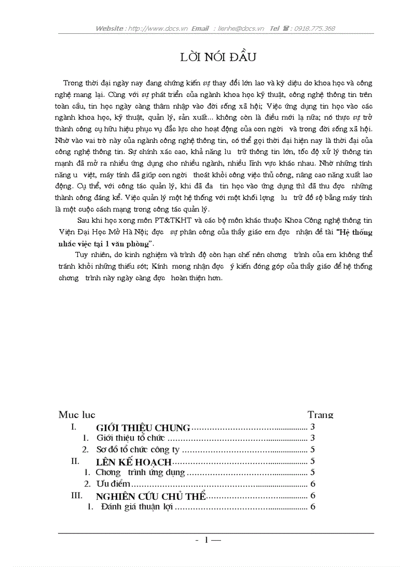 Hệ thống nhắc việc tại 1 văn phòng