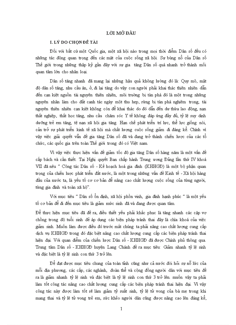 Công tác Dân số Kế hoạch hoá gia đình KHHGĐ là một bộ phận quan trọng của chiến luợc phát triển đất nước