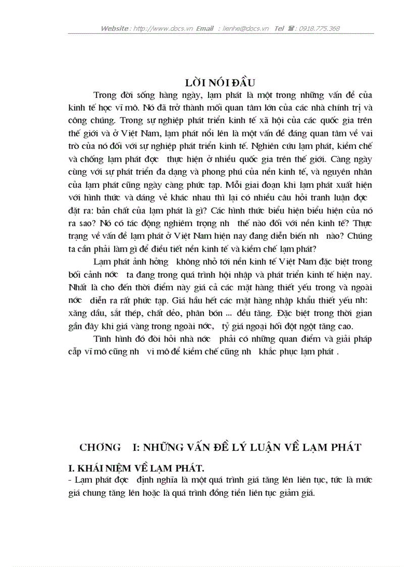 Thực trạng tình hình lạm phát trong nền kinh tế nước ta