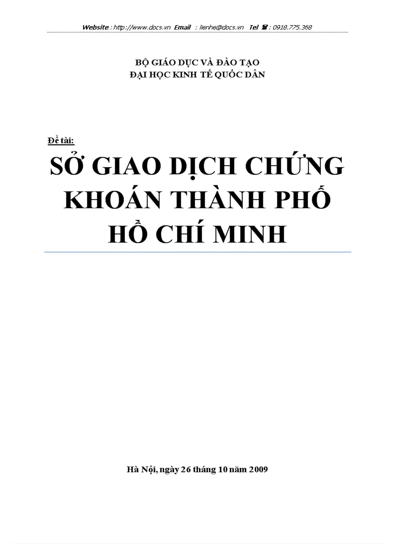 Tìm hiểu Sở giao dịch chứng khoán Hồ Chí Minh