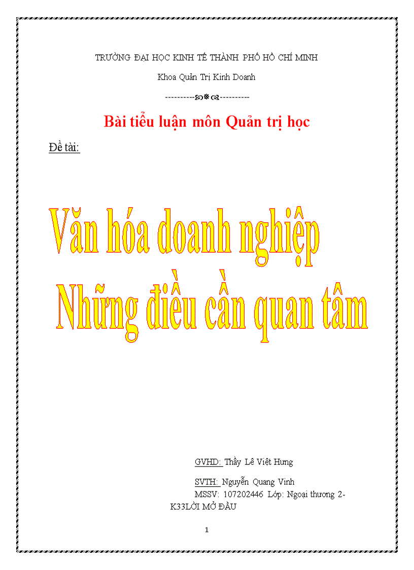 Văn hoá doanh nghiệp những điều cần quan tâm