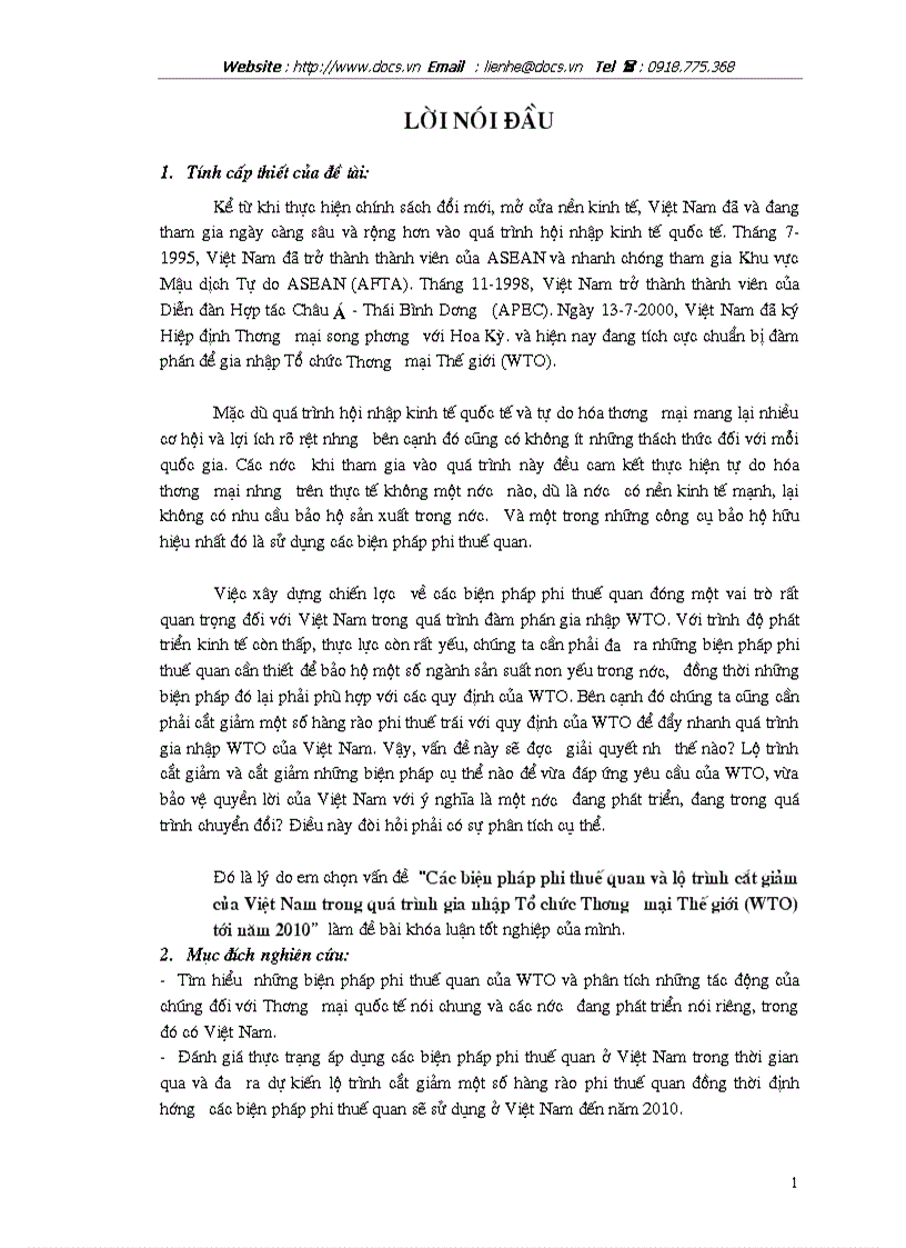 Các biện pháp phi thuế quan và lộ trình cắt giảm của Việt Nam trong quá trình gia nhập Tổ chức Thương mại Thế giới WTO tới năm 2010