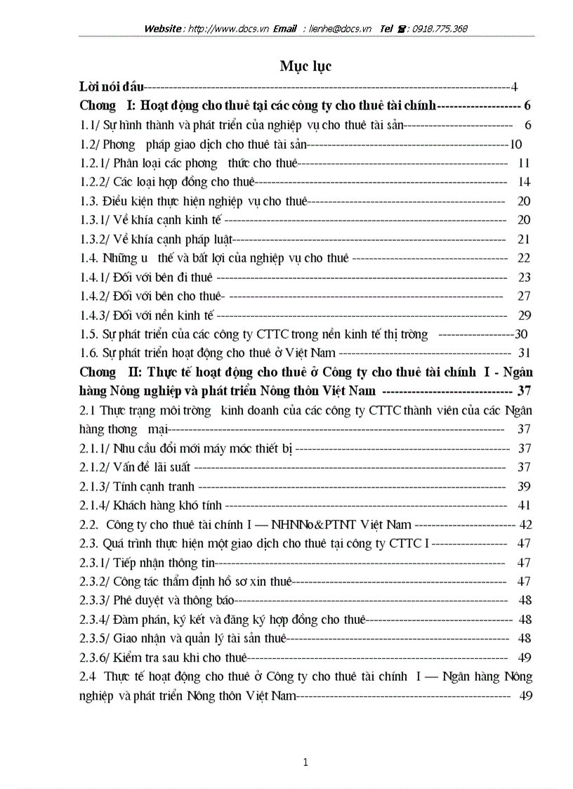 Một số giải pháp cơ bản nhằm phát triển hoạt động cho thuê tại Công ty Cho thuê Tài chính I Ngân hàng Nông nghiệp và Phát triển Nông thôn Việt Nam