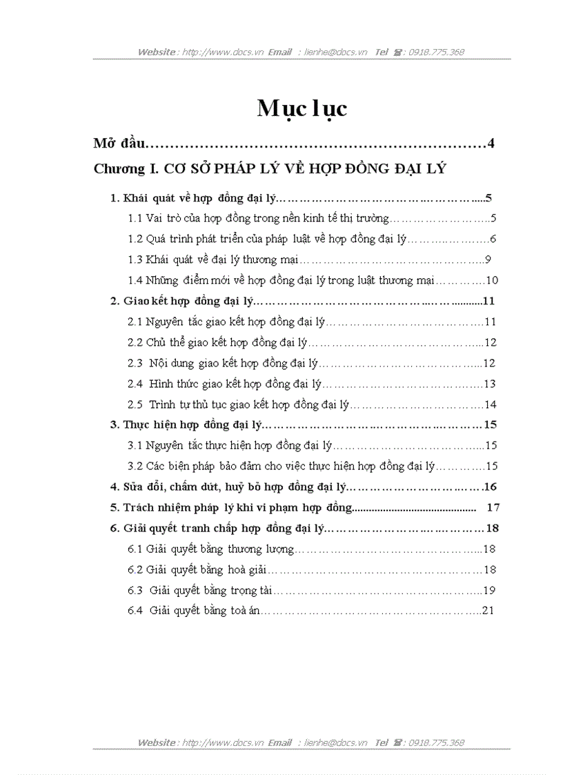 Chế độ pháp lý về hợp đồng đại lý và thực tiễn tại Công ty trách nhiện hữu hạn Nhà nước một thành viên Xuân Hoà