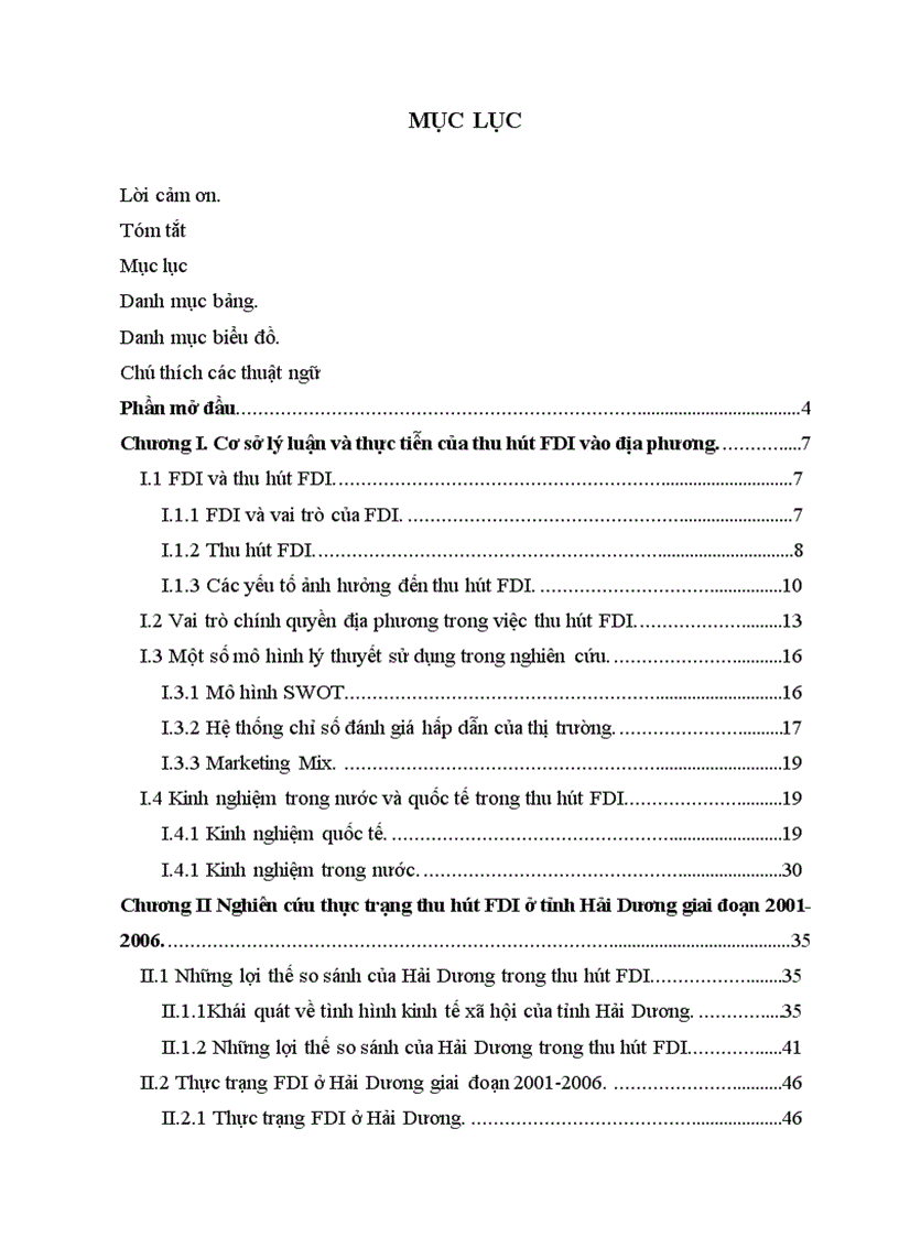 Phân tích Thực trạng nghiên cứu đánh giá và tìm ra giải pháp thu hút FDI vào tỉnh Hải Dương giai đoạn 2001 2010